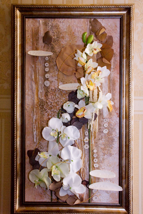 панно витрина украшение цветами искуственные флористика кемерово