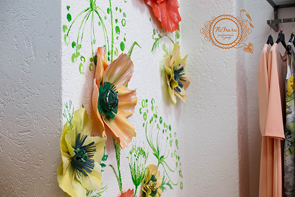 декор для магазина одежды кемерово цветы панно стена дизайн гигантские цветы маки www.flofra.ru3