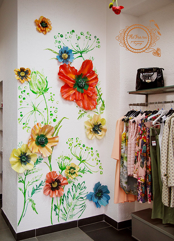 декор для магазина одежды кемерово цветы панно стена дизайн гигантские цветы маки www.flofra.ru58